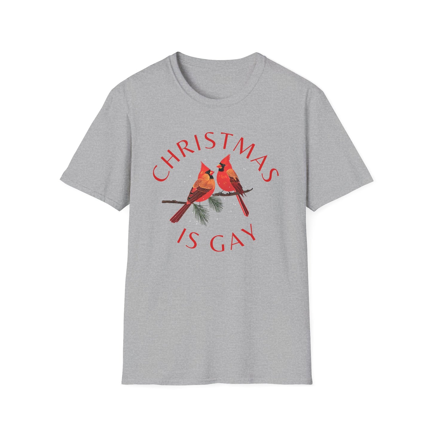 Christmas is Gay - Two Male Cardinals in Love - T-shirt