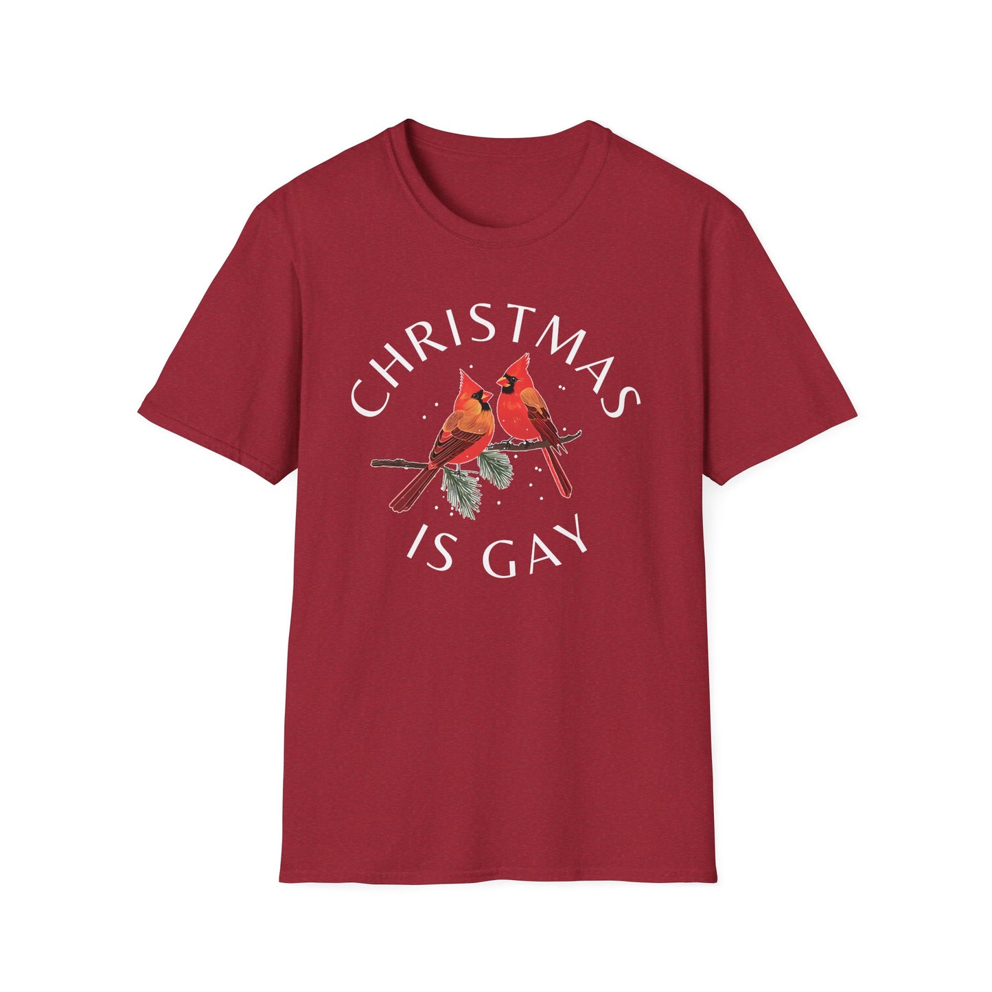 Christmas is Gay - Two Male Cardinals in Love - T-shirt