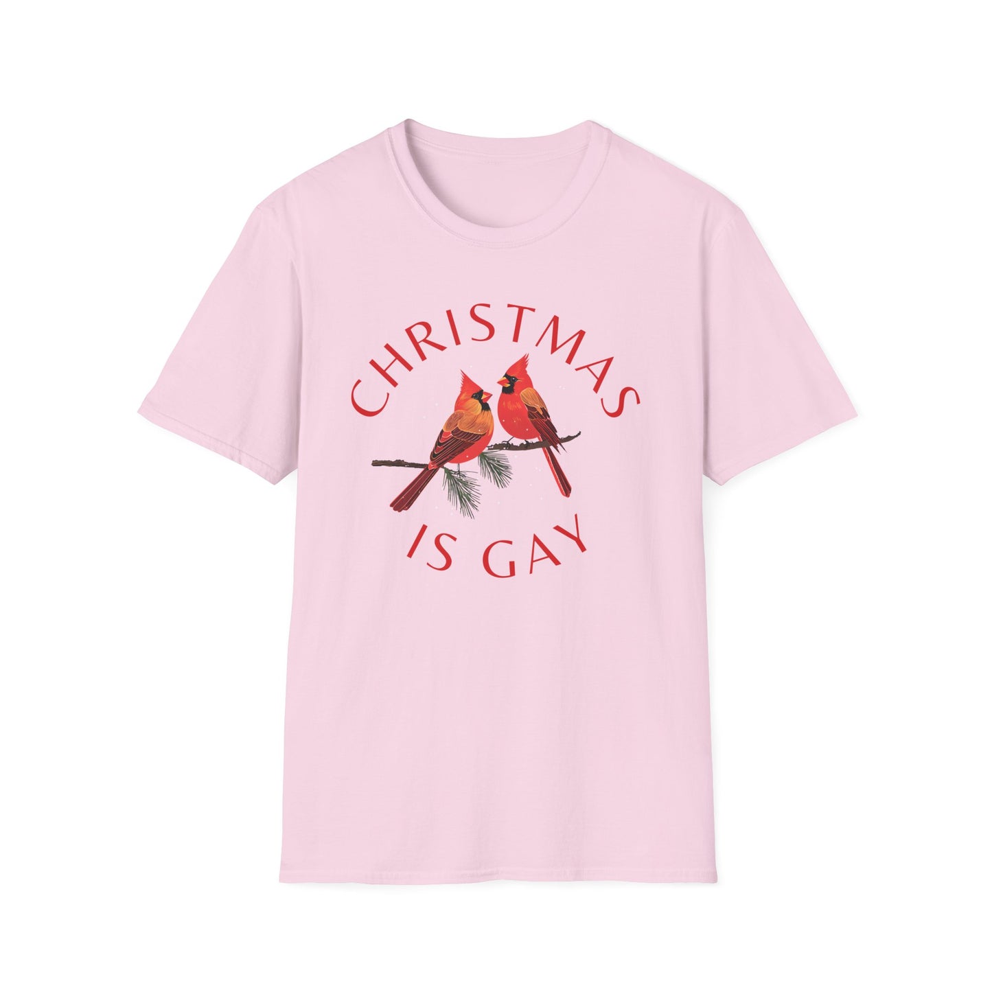 Christmas is Gay - Two Male Cardinals in Love - T-shirt