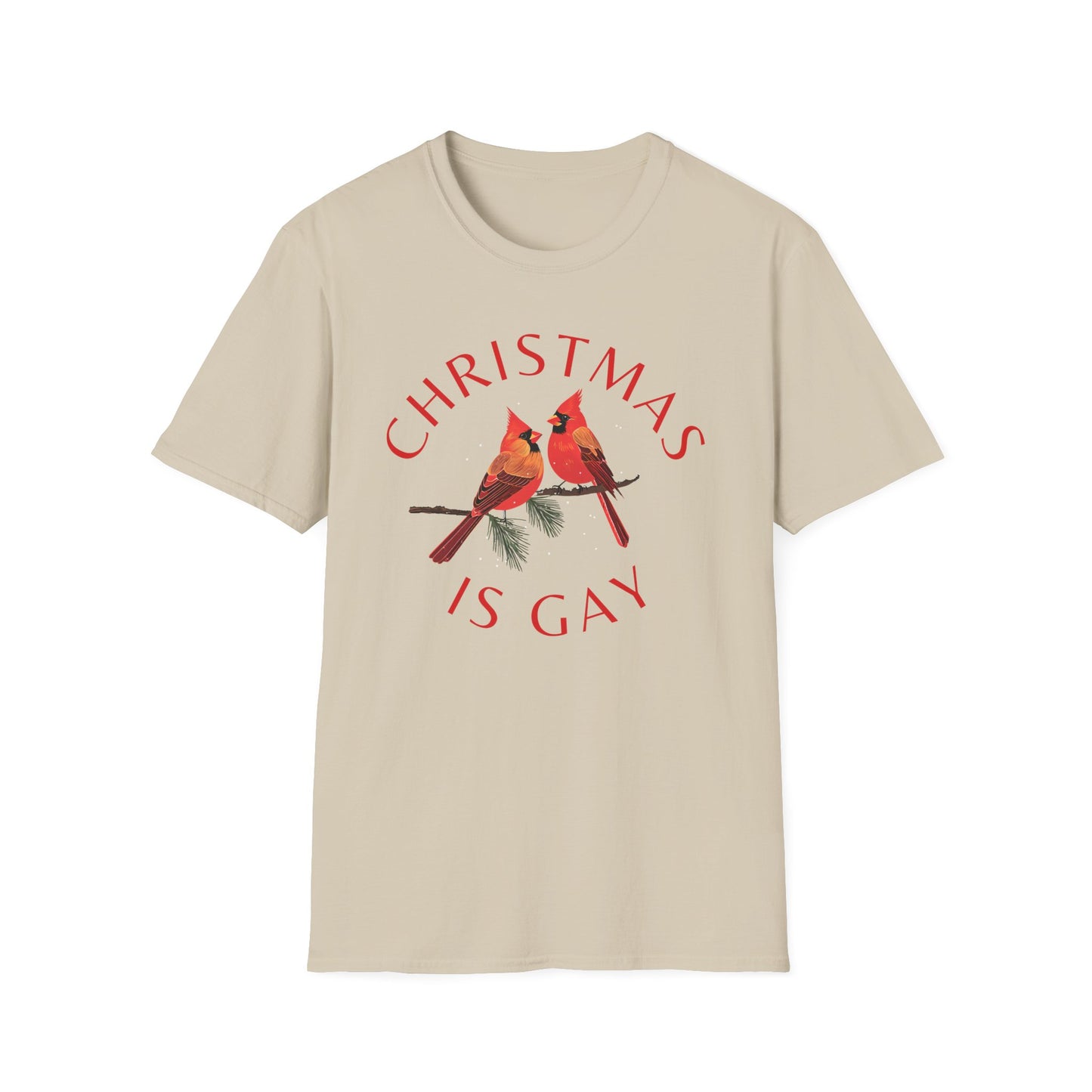 Christmas is Gay - Two Male Cardinals in Love - T-shirt