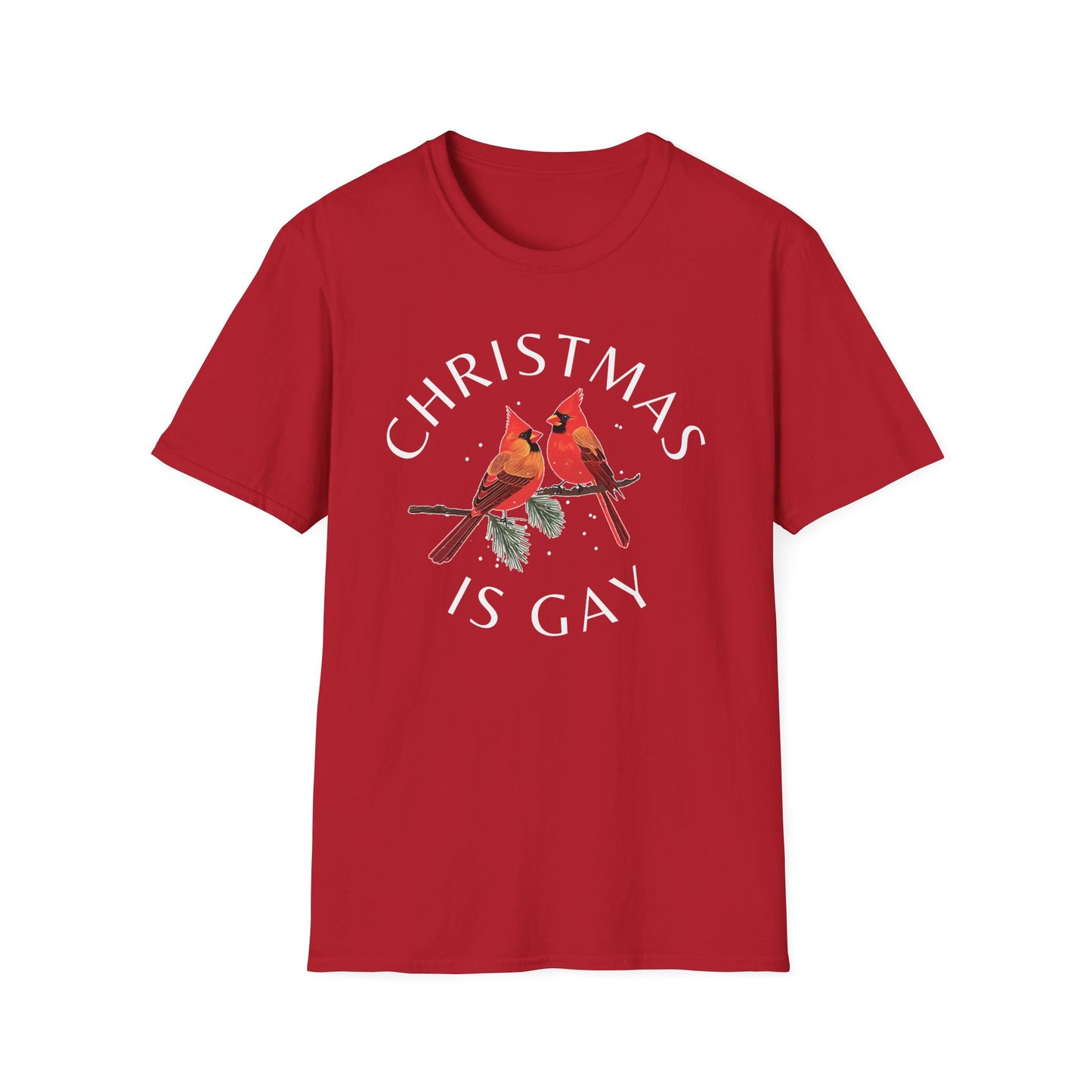 Christmas is Gay - Two Male Cardinals in Love - T-shirt