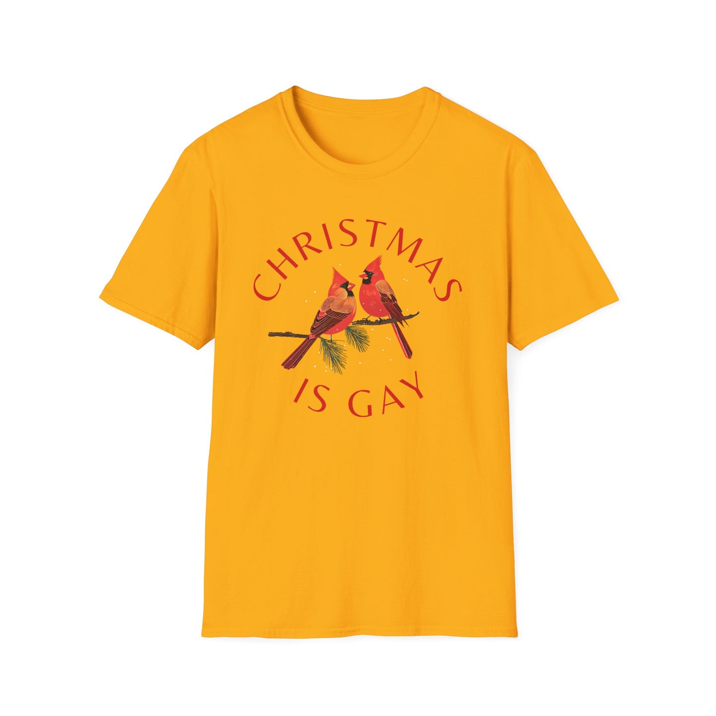 Christmas is Gay - Two Male Cardinals in Love - T-shirt